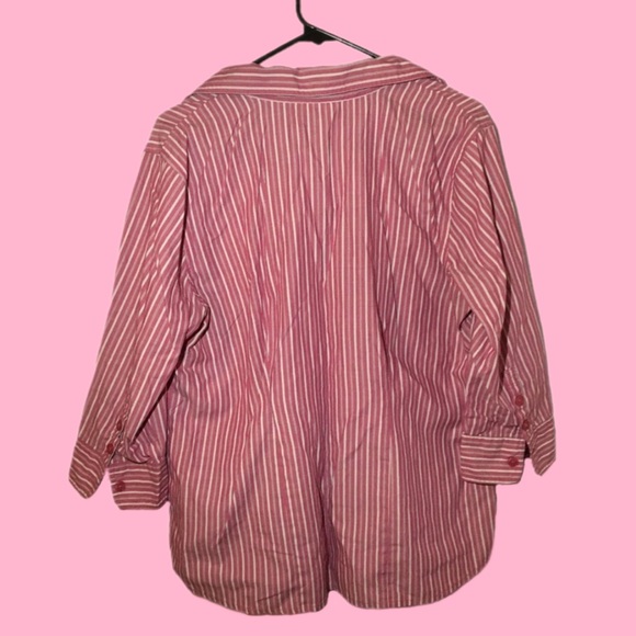 dressbarn Striped Button Down Blouse Flannel Size XL Extra Large - Picture 2 of 3